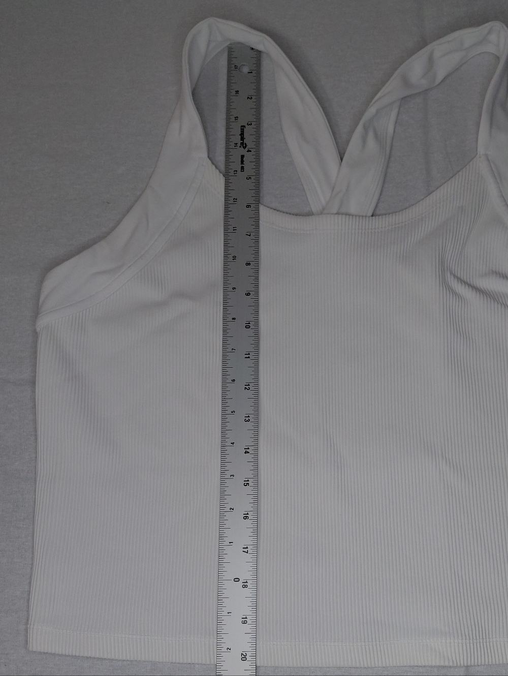 Athleta White Ribbed Crossback Crop Tank - Picture 3 of 11